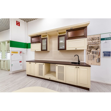 Кухня Валерия (слоновая кость + коричневая эмаль)